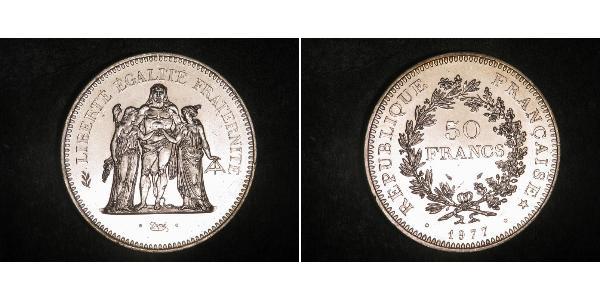 50 Франк French Fifth Republic (1958 - ) Срібло 