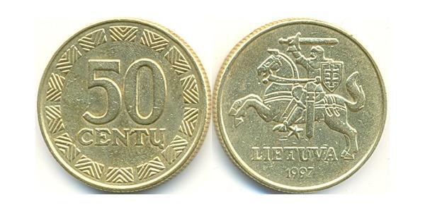 50 Цент Литва (1991 - ) Латунь 