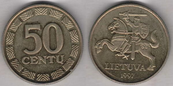 50 Цент Литва (1991 - ) Латунь 