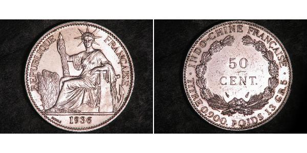 50 Цент Французский Индокитай (1887-1954) Бронза/Никель 