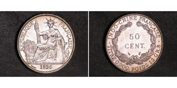 50 Цент Французский Индокитай (1887-1954) Бронза/Никель 