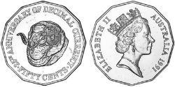 50 Цент Австралия (1939 - ) Никель/Медь Елизавета II (1926-2022)