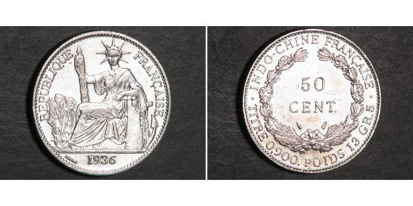 50 Цент Французький Индокитай (1887-1954) Нікель/Бронза 