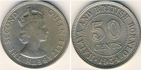 50 Цент Federation of Malaya (1948 - 1963) Нікель/Мідь 