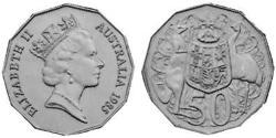 50 Цент Австралія (1939 - ) Нікель/Мідь Єлизавета II (1926-2022)