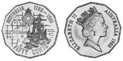 50 Цент Австралія (1939 - ) Нікель/Мідь Єлизавета II (1926-2022)