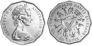 50 Цент Австралія (1939 - ) Нікель/Мідь Єлизавета II (1926-2022)