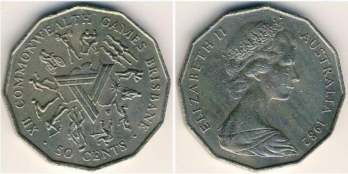 50 Цент Австралія (1939 - ) Нікель/Мідь Єлизавета II (1926-2022)