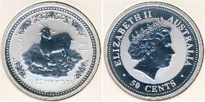 50 Цент Австралия (1939 - ) Серебро 