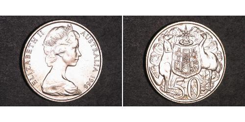 50 Цент Австралия (1939 - ) Серебро Елизавета II (1926-2022)