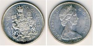 50 Цент Канада Серебро Елизавета II (1926-2022)