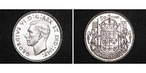 50 Цент Канада Серебро Георг VI (1895-1952)