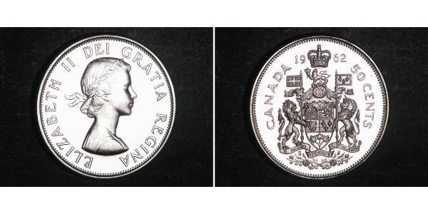 50 Цент Канада Серебро Елизавета II (1926-2022)