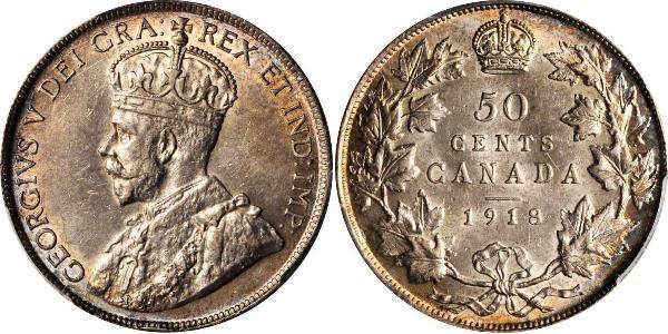 50 Цент Канада Серебро Георг V (1865-1936)