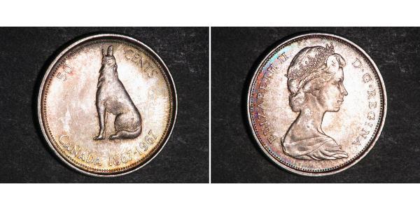 50 Цент Канада Серебро Елизавета II (1926-2022)