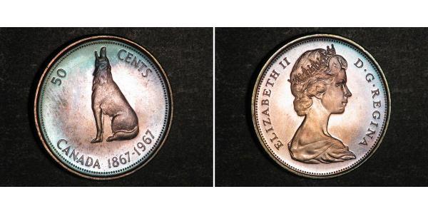 50 Цент Канада Серебро Елизавета II (1926-2022)