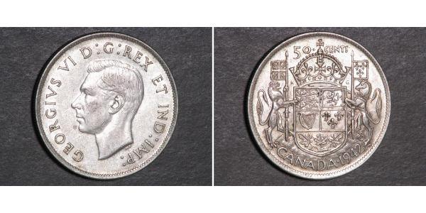 50 Цент Канада Серебро Георг VI (1895-1952)