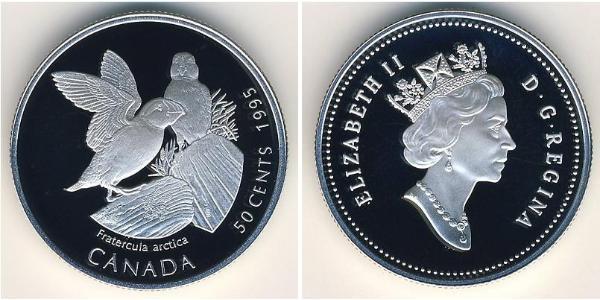 50 Цент Канада Серебро Елизавета II (1926-2022)