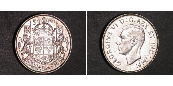 50 Цент Канада Серебро Георг VI (1895-1952)