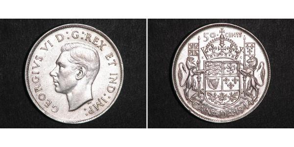 50 Цент Канада Серебро Георг VI (1895-1952)