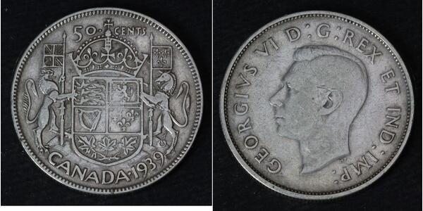 50 Цент Канада Серебро Георг VI (1895-1952)