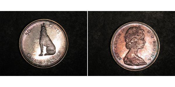 50 Цент Канада Серебро Елизавета II (1926-2022)