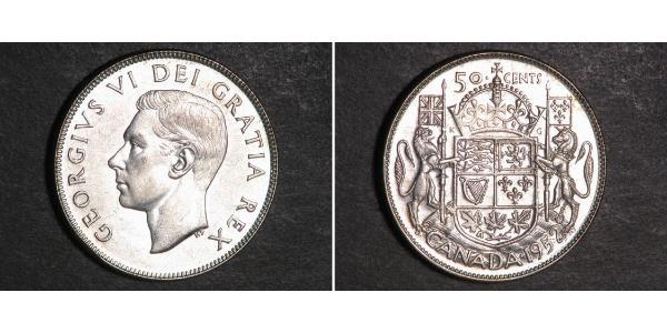 50 Цент Канада Серебро Георг VI (1895-1952)