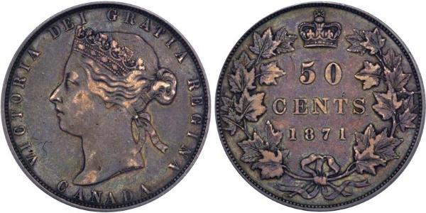 50 Цент Канада Серебро Виктория (1819 - 1901)