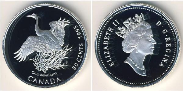 50 Цент Канада Серебро Елизавета II (1926-2022)