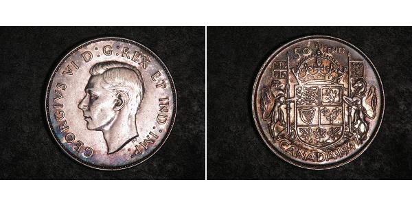 50 Цент Канада Серебро Георг VI (1895-1952)