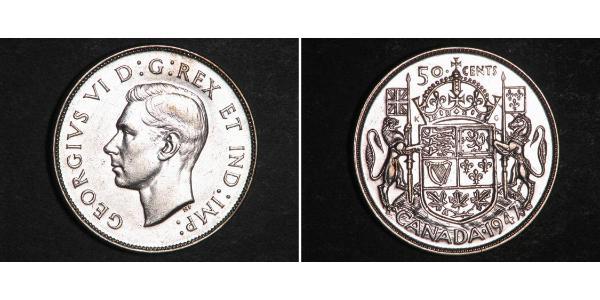 50 Цент Канада Серебро Георг VI (1895-1952)