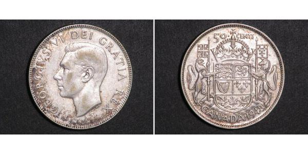 50 Цент Канада Серебро Георг VI (1895-1952)