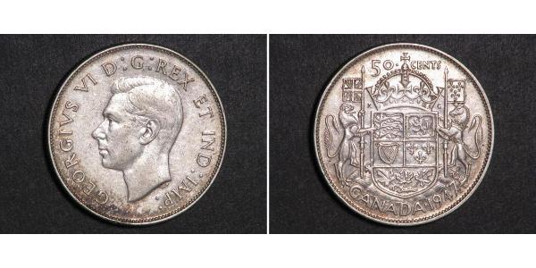 50 Цент Канада Серебро Георг VI (1895-1952)