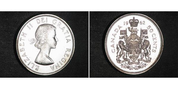 50 Цент Канада Серебро Елизавета II (1926-2022)