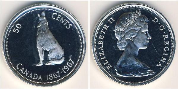 50 Цент Канада Серебро Елизавета II (1926-2022)