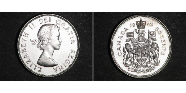 50 Цент Канада Серебро Елизавета II (1926-2022)