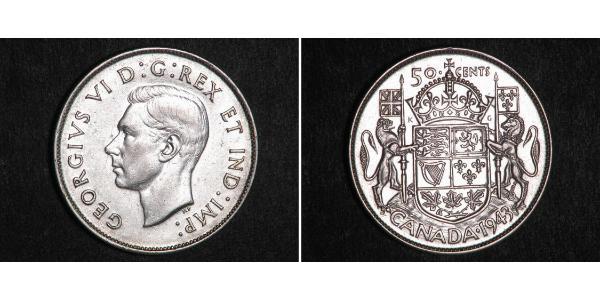 50 Цент Канада Серебро Георг VI (1895-1952)