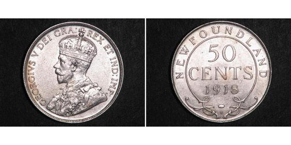 50 Цент Канада Серебро Георг V (1865-1936)