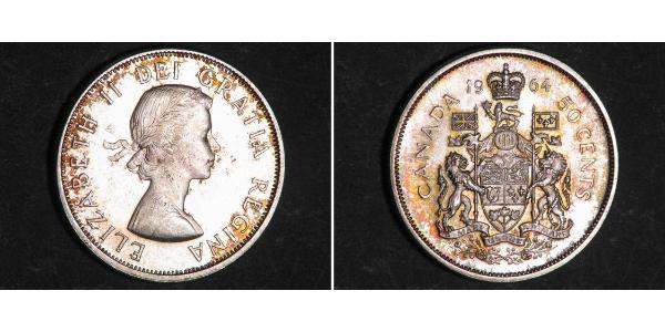 50 Цент Канада Серебро Елизавета II (1926-2022)