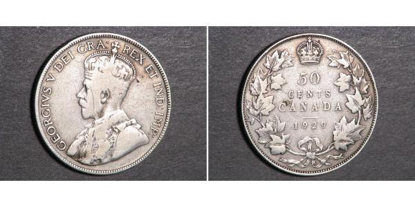 50 Цент Канада Серебро Георг V (1865-1936)