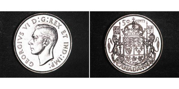 50 Цент Канада Серебро Георг VI (1895-1952)