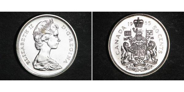 50 Цент Канада Серебро Елизавета II (1926-2022)