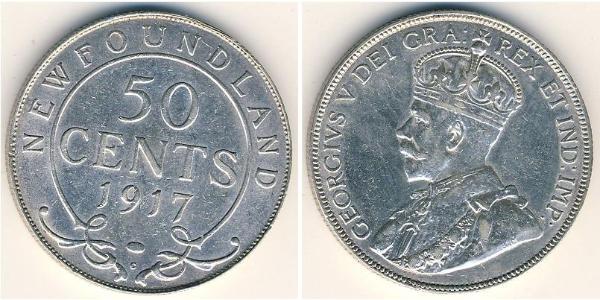 50 Цент Канада Серебро Георг V (1865-1936)