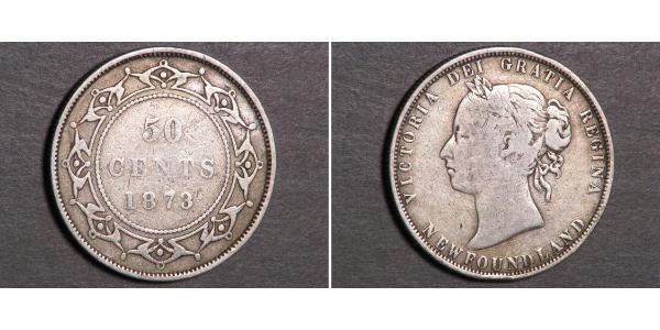 50 Цент Ньюфаундленд и Лабрадор Серебро Виктория (1819 - 1901)