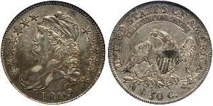 50 Цент США (1776 - ) Серебро 