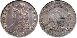 50 Цент США (1776 - ) Серебро 