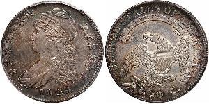 50 Цент США (1776 - ) Серебро 