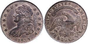 50 Цент США (1776 - ) Серебро 