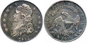 50 Цент США (1776 - ) Серебро 