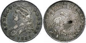 50 Цент США (1776 - ) Серебро 